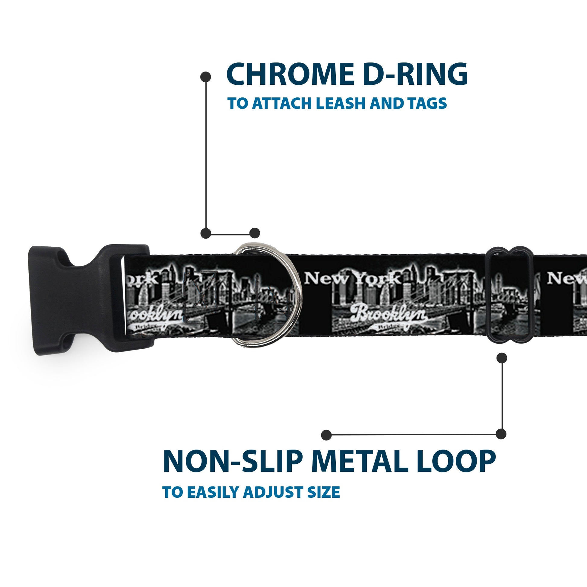 Plastic Clip Collar - Brooklyn New York Plastic Clip Collars Buckle-Down