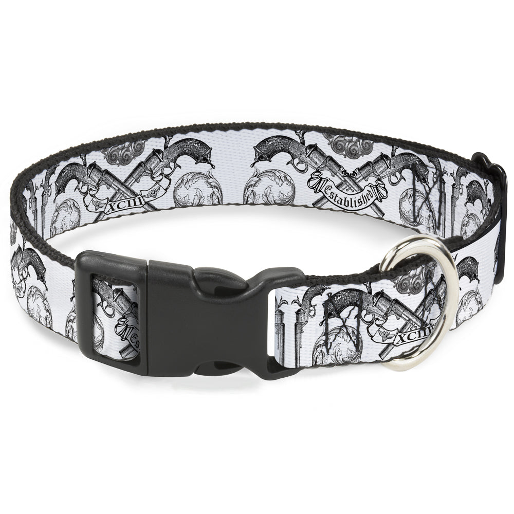 Plastic Clip Collar - BD Est. 93 White Plastic Clip Collars Buckle-Down