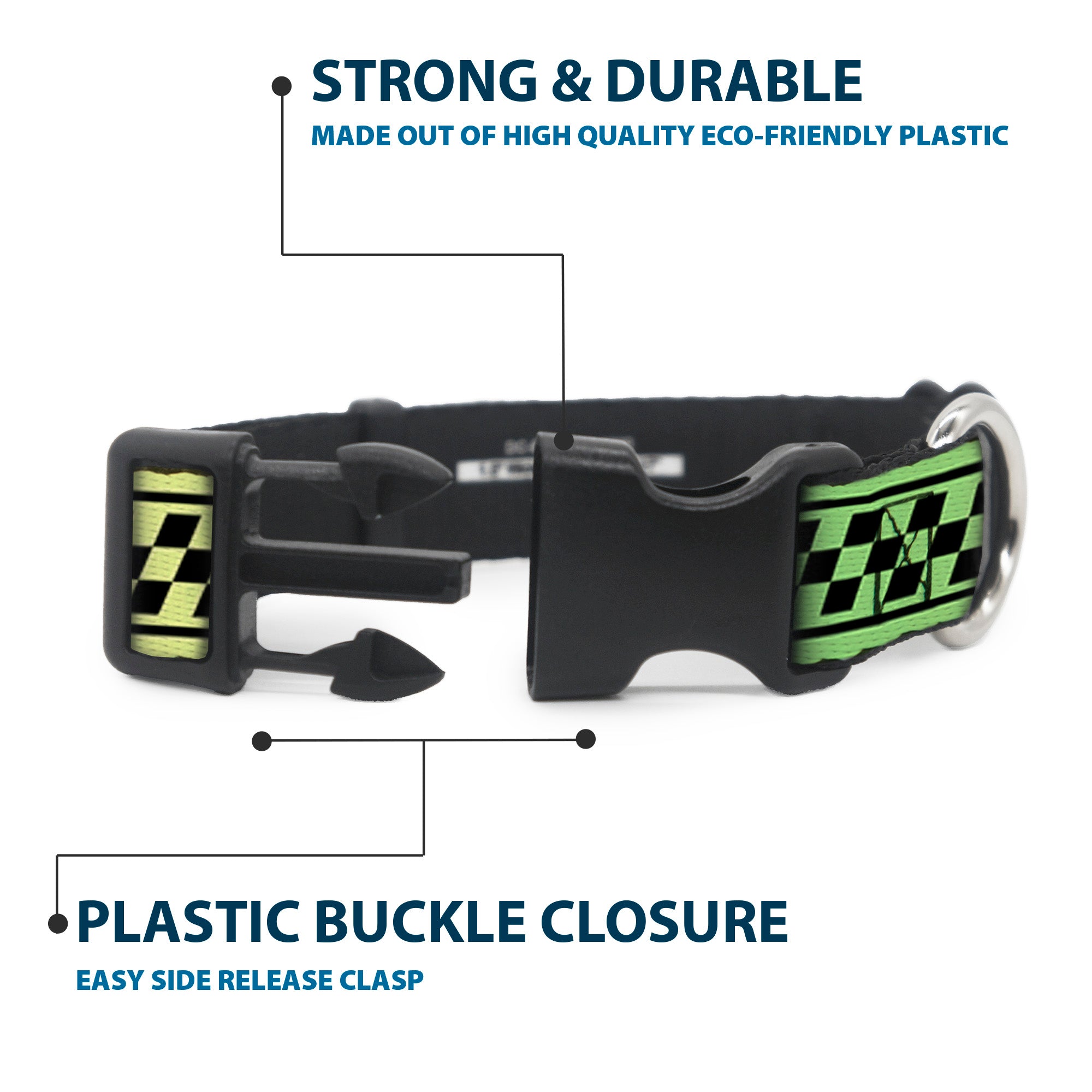 Plastic Clip Collar - Buckle-Down Cab Stripe Green/Yellow Fade Plastic Clip Collars Buckle-Down