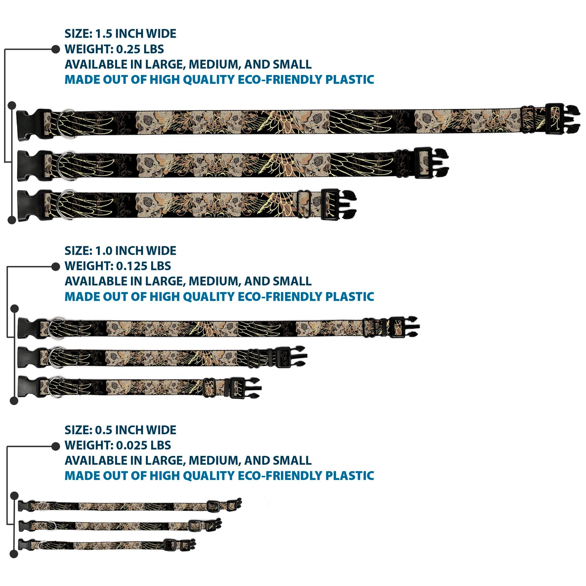 Plastic Clip Collar - BD Die Hard Skull 01 Plastic Clip Collars Buckle-Down