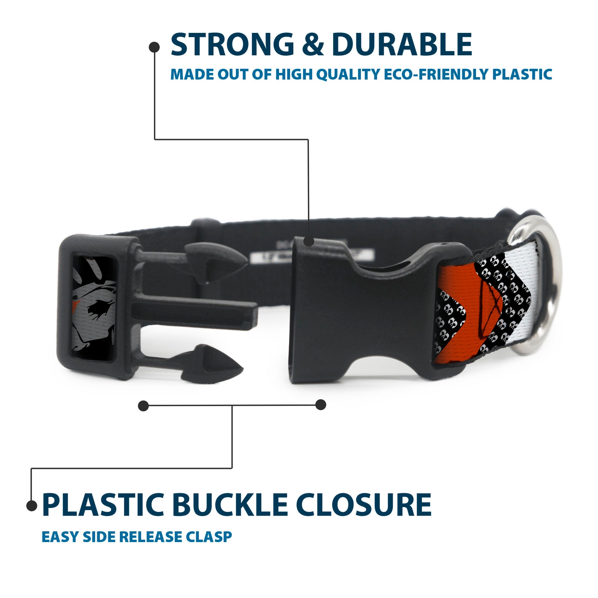 Plastic Clip Collar - BD Die Hard Skull 01 Plastic Clip Collars Buckle-Down