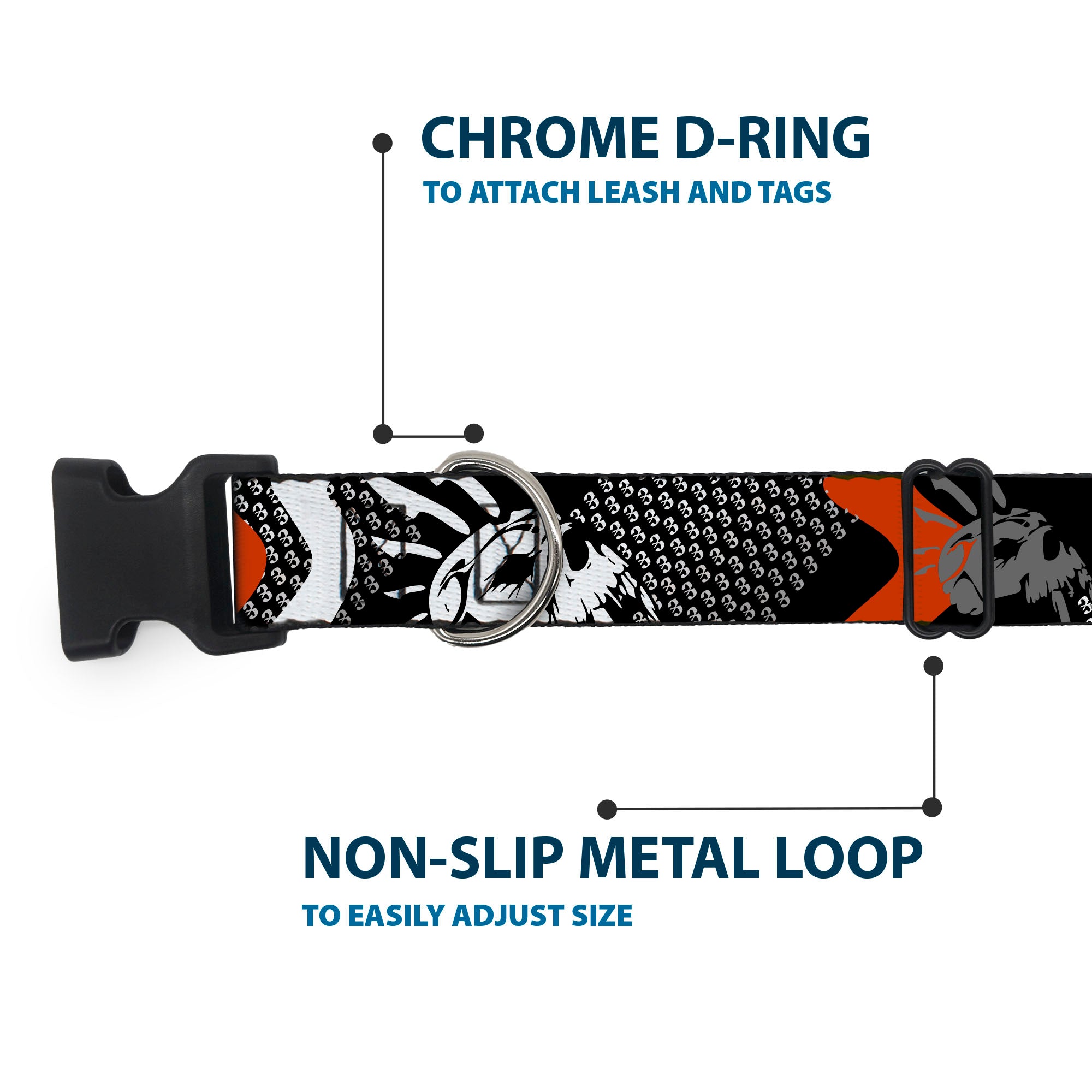 Plastic Clip Collar - BD Die Hard Skull 01 Plastic Clip Collars Buckle-Down