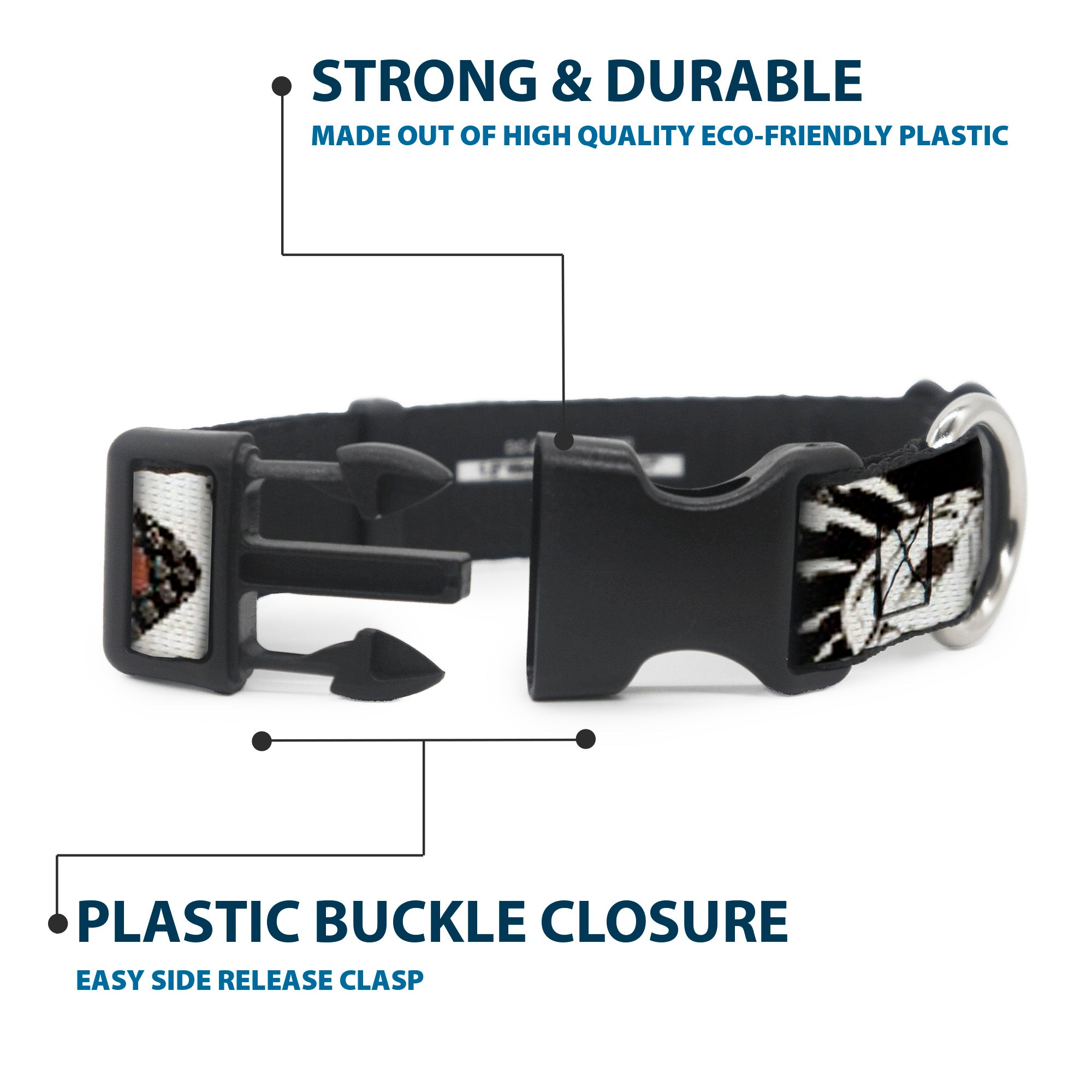 Plastic Clip Collar - BD Die Hard Skull 02 Plastic Clip Collars Buckle-Down