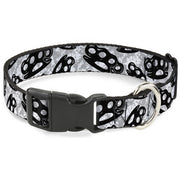 Buckle-Down Plastic Buckle Dog Collar - Brass Knuckles White/Gray/Black Plastic Clip Collars Buckle-Down
