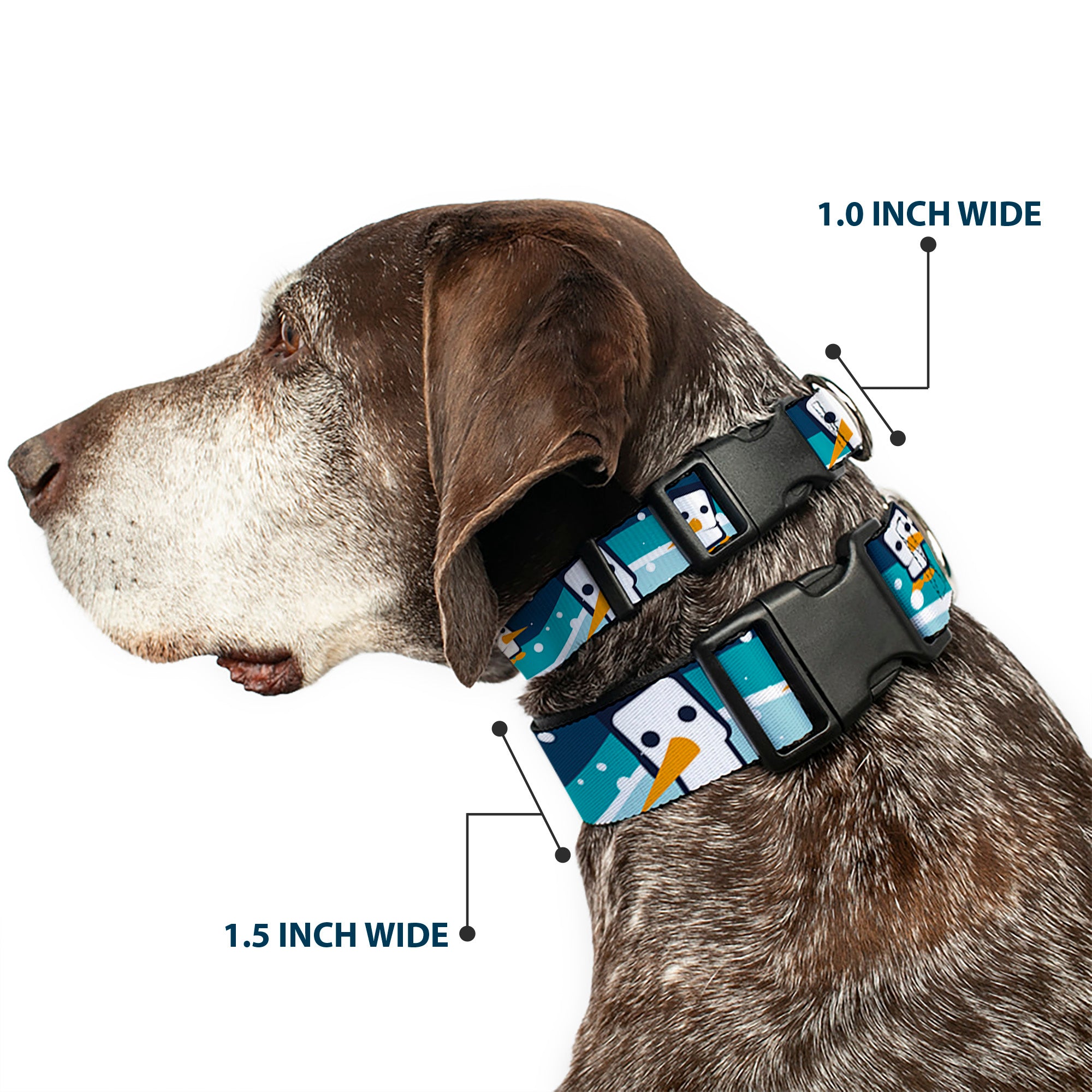 Plastic Clip Collar - Block Penguins Navy Plastic Clip Collars Buckle-Down
