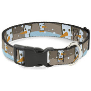 Plastic Clip Collar - Block Penguins Tan Plastic Clip Collars Buckle-Down