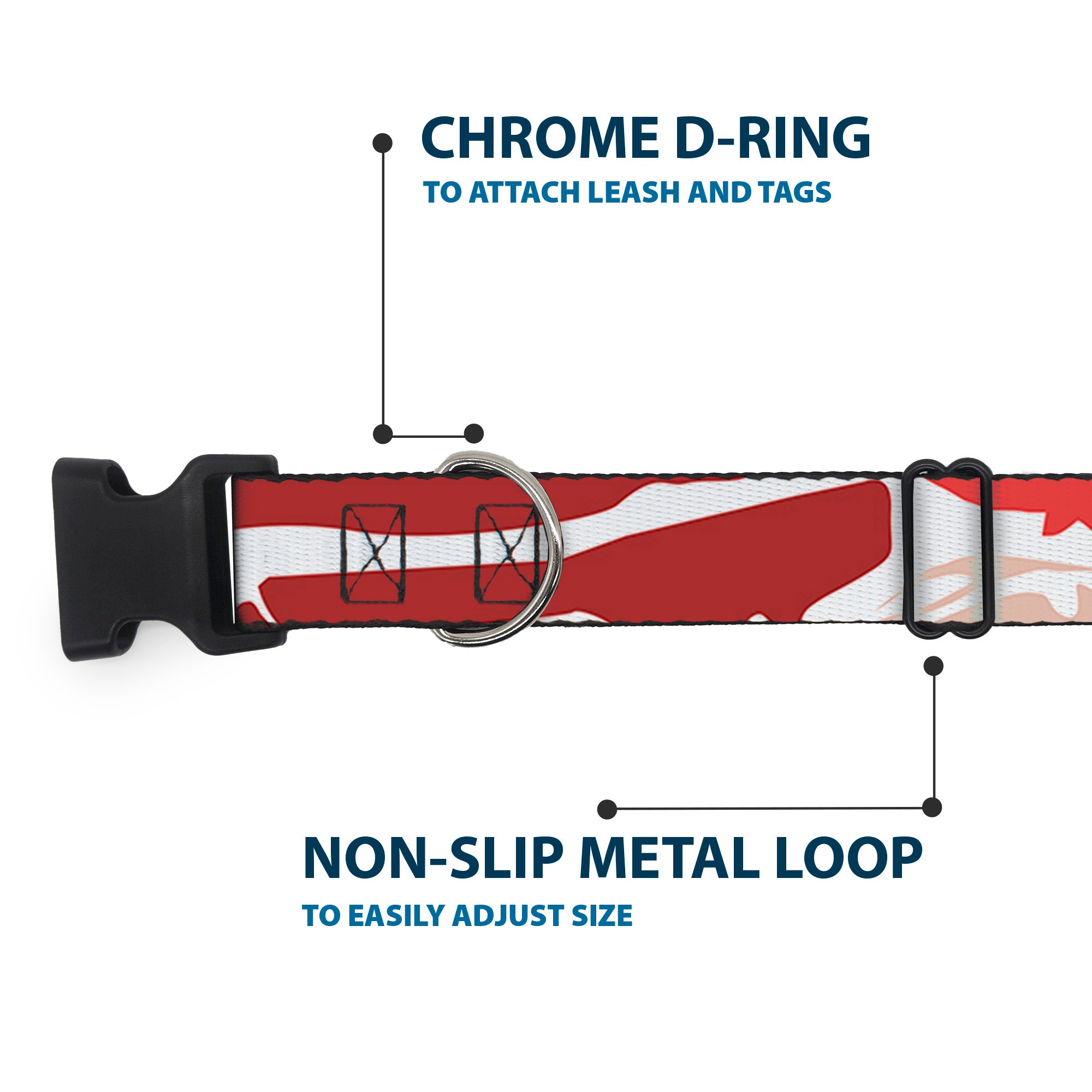 Plastic Clip Collar - Bacon CLOSE-UP Plastic Clip Collars Buckle-Down