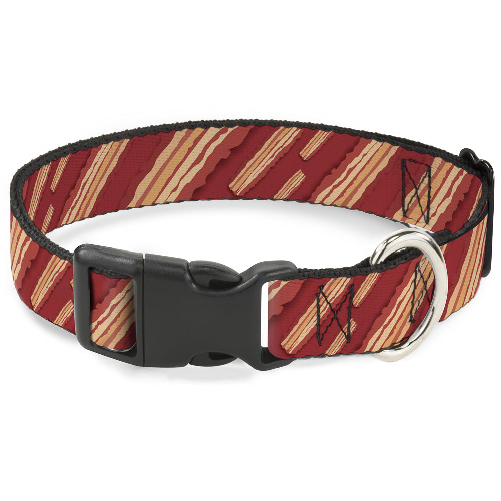 Plastic Clip Collar - Bacon Slices Red Plastic Clip Collars Buckle-Down