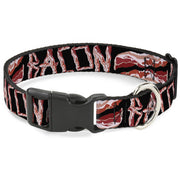 Plastic Clip Collar - Bacon w/Text2 Plastic Clip Collars Buckle-Down