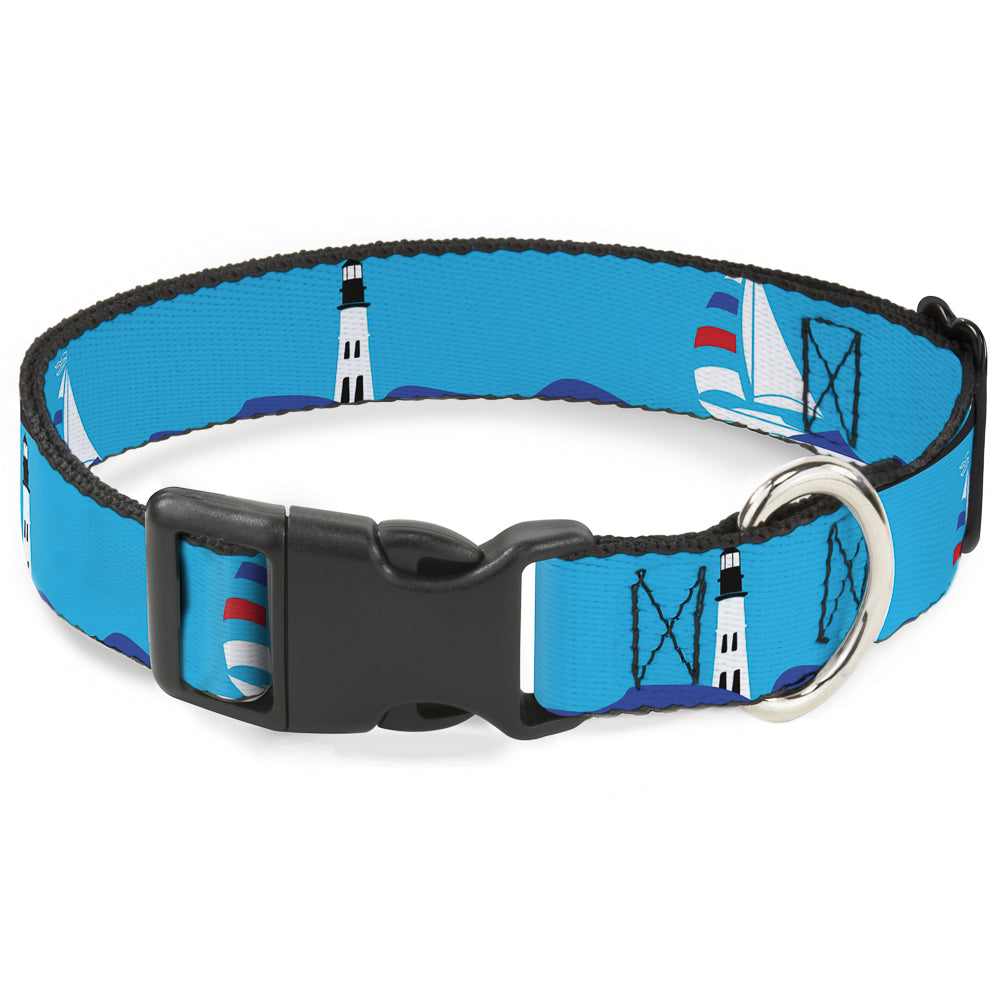 Plastic Clip Collar - Boats on the Water Plastic Clip Collars Buckle-Down