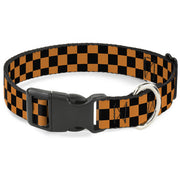 Plastic Clip Collar - Checker Black/Neon Orange Plastic Clip Collars Buckle-Down