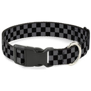 Plastic Clip Collar - Checker Black/Gray Plastic Clip Collars Buckle-Down
