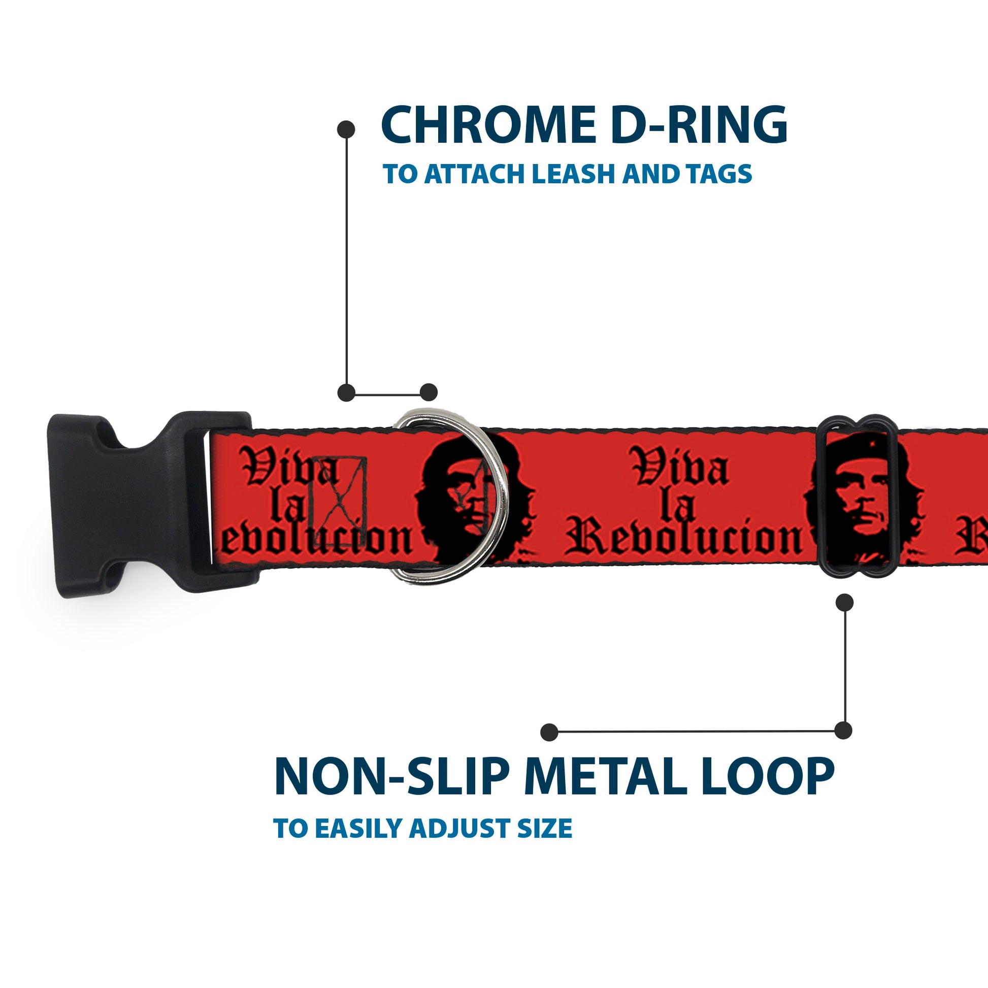Plastic Clip Collar - Che Red/Black Plastic Clip Collars Buckle-Down