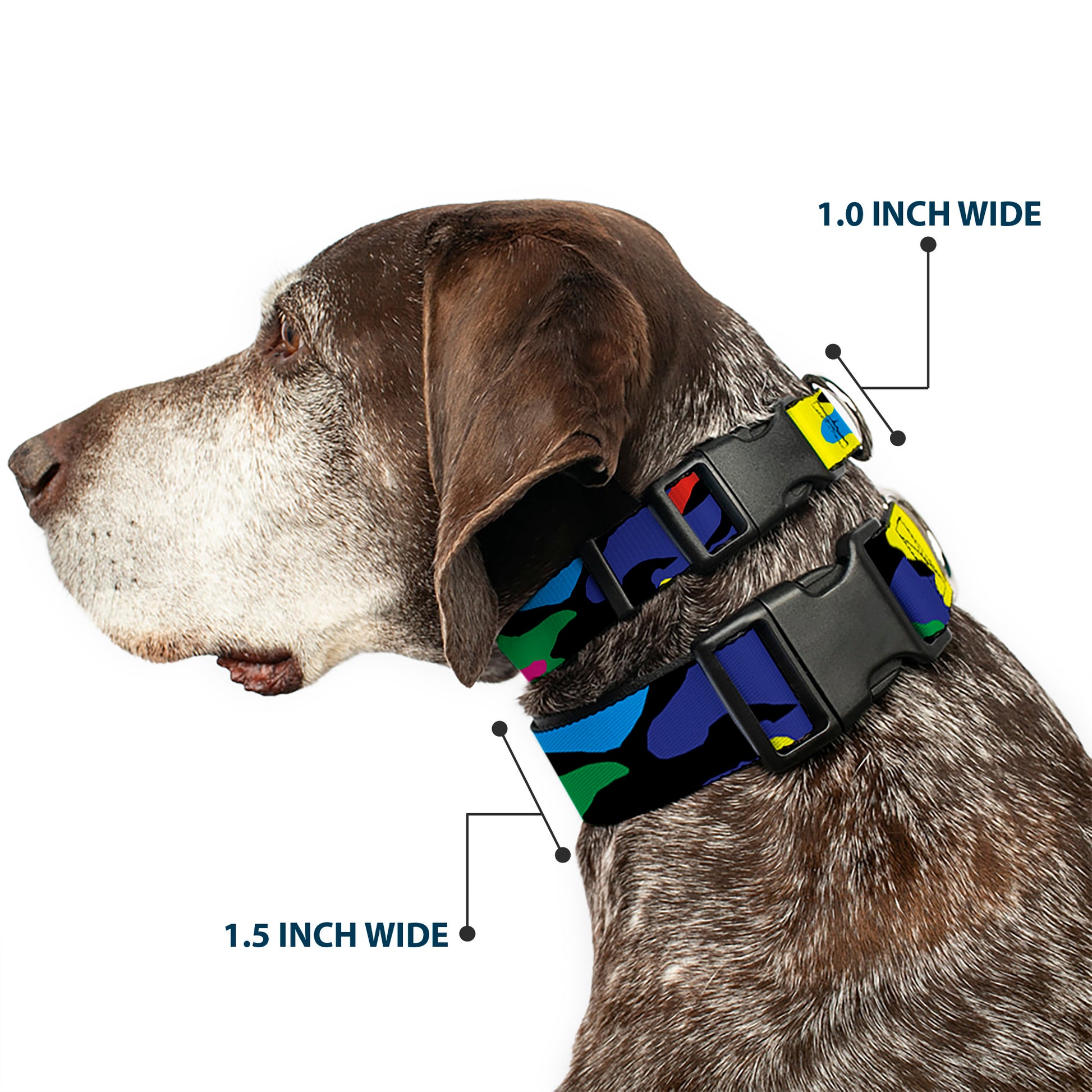 Plastic Clip Collar - Camo Multi Neon Plastic Clip Collars Buckle-Down