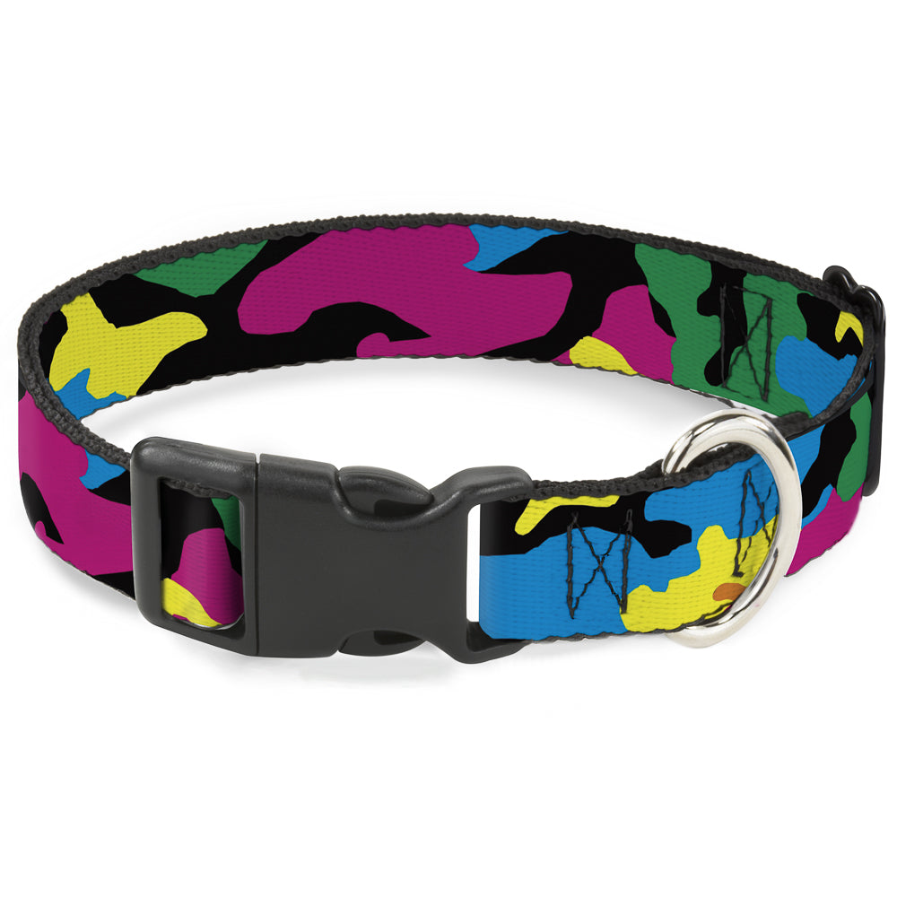 Plastic Clip Collar - Camo Multi Neon Plastic Clip Collars Buckle-Down