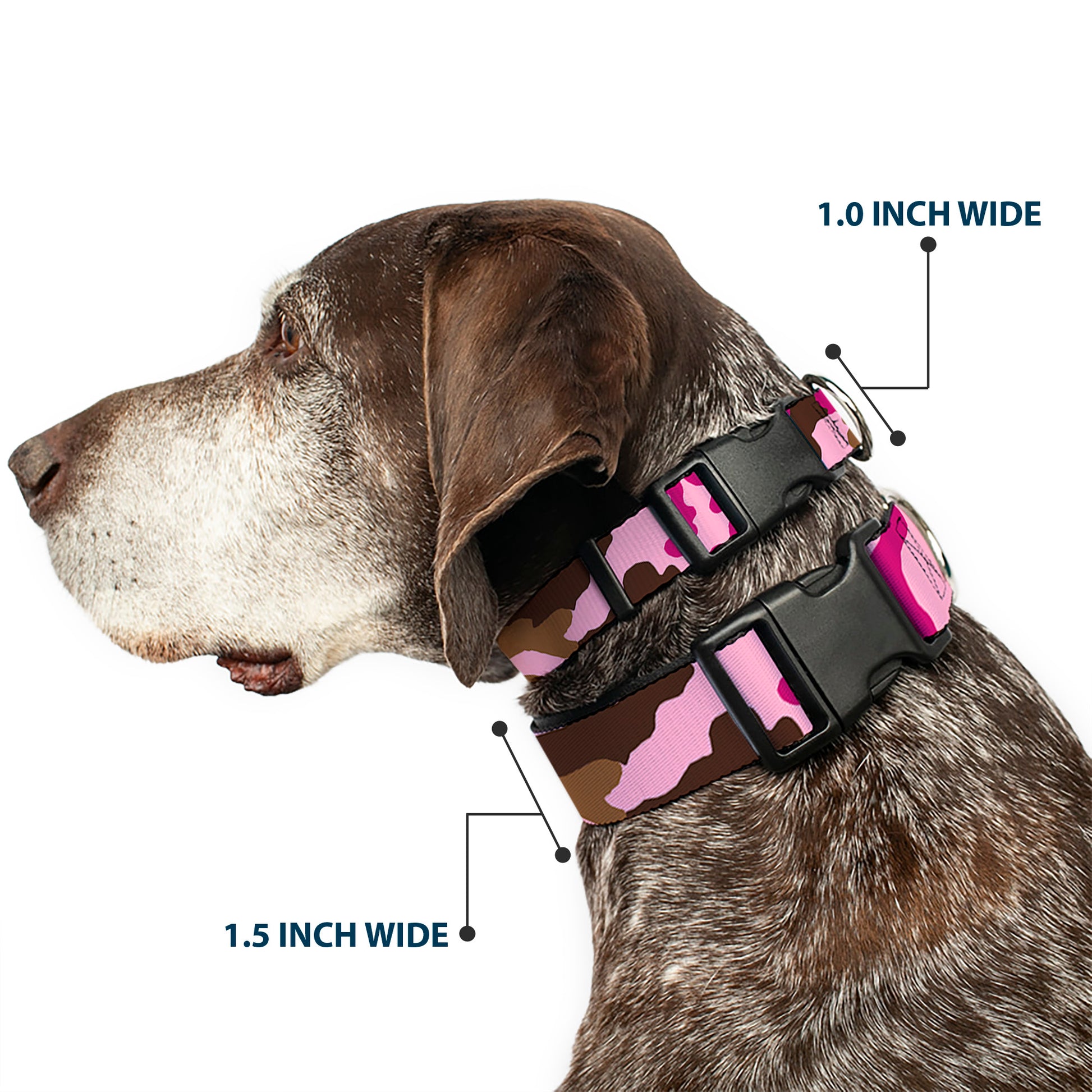 Plastic Clip Collar - Camo Pink Plastic Clip Collars Buckle-Down