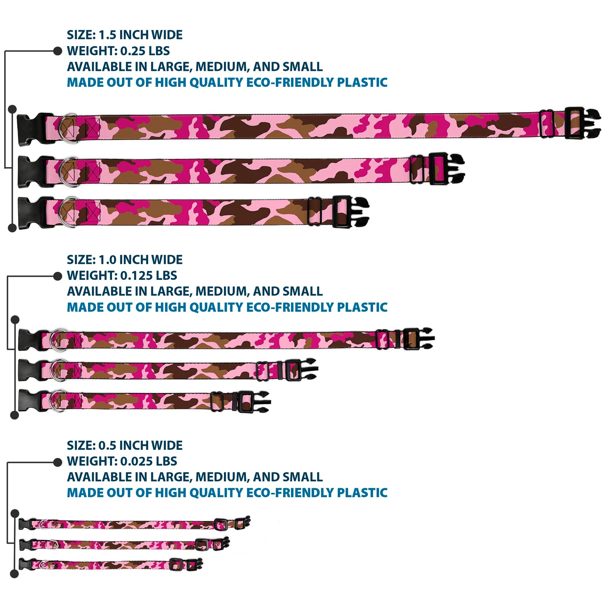 Plastic Clip Collar - Camo Pink Plastic Clip Collars Buckle-Down