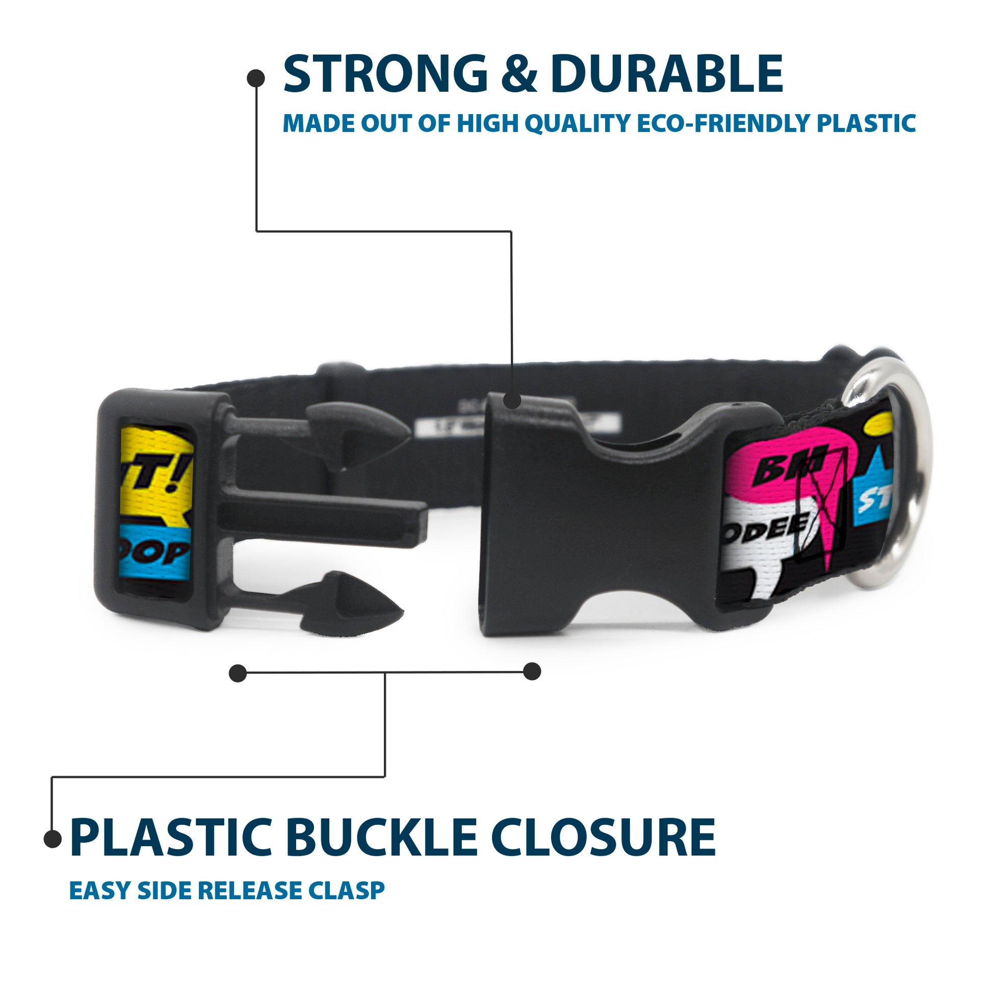 Buckle-Down Plastic Buckle Dog Collar - Crap Bubbles Plastic Clip Collars Buckle-Down