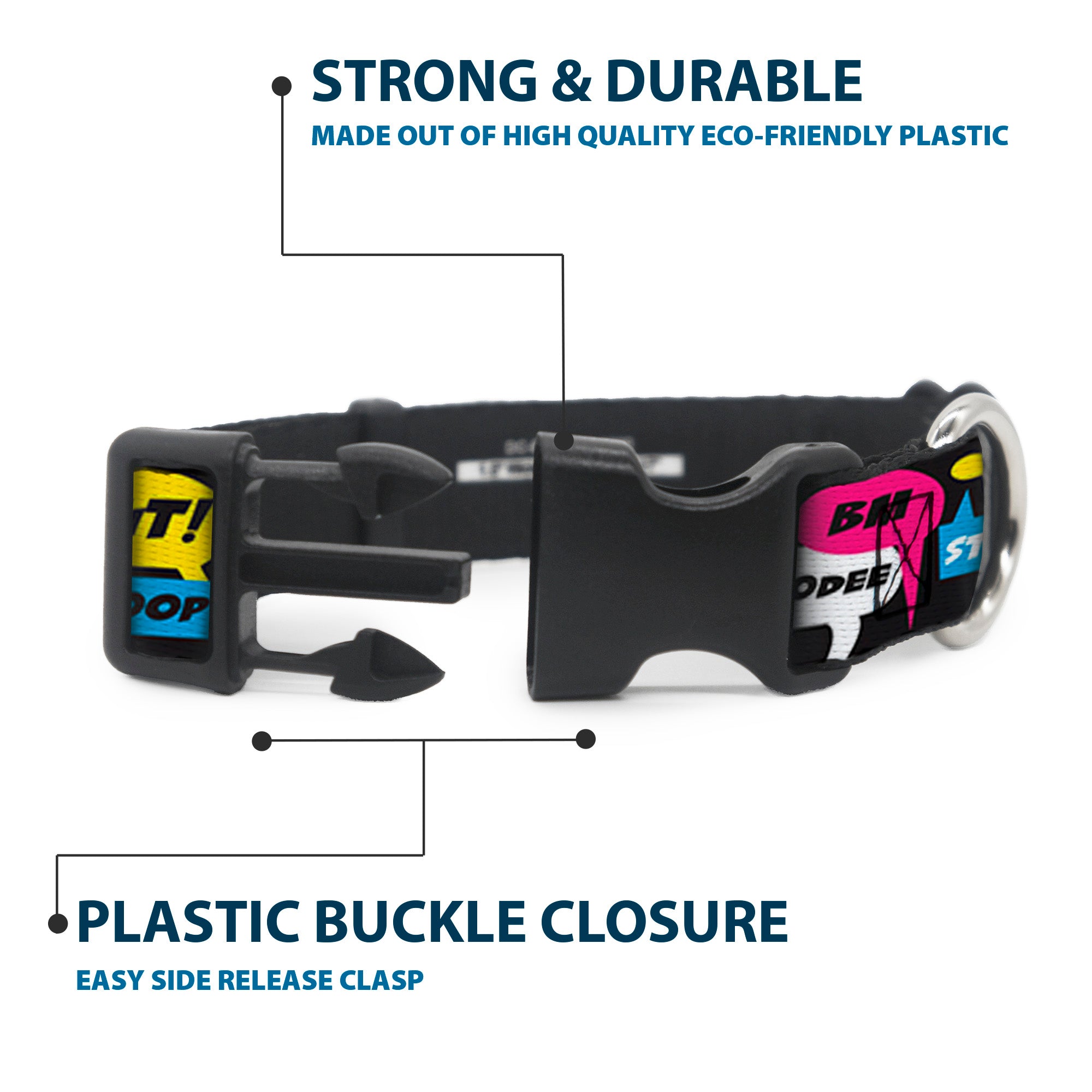 Buckle-Down Plastic Buckle Dog Collar - Crap Bubbles Plastic Clip Collars Buckle-Down