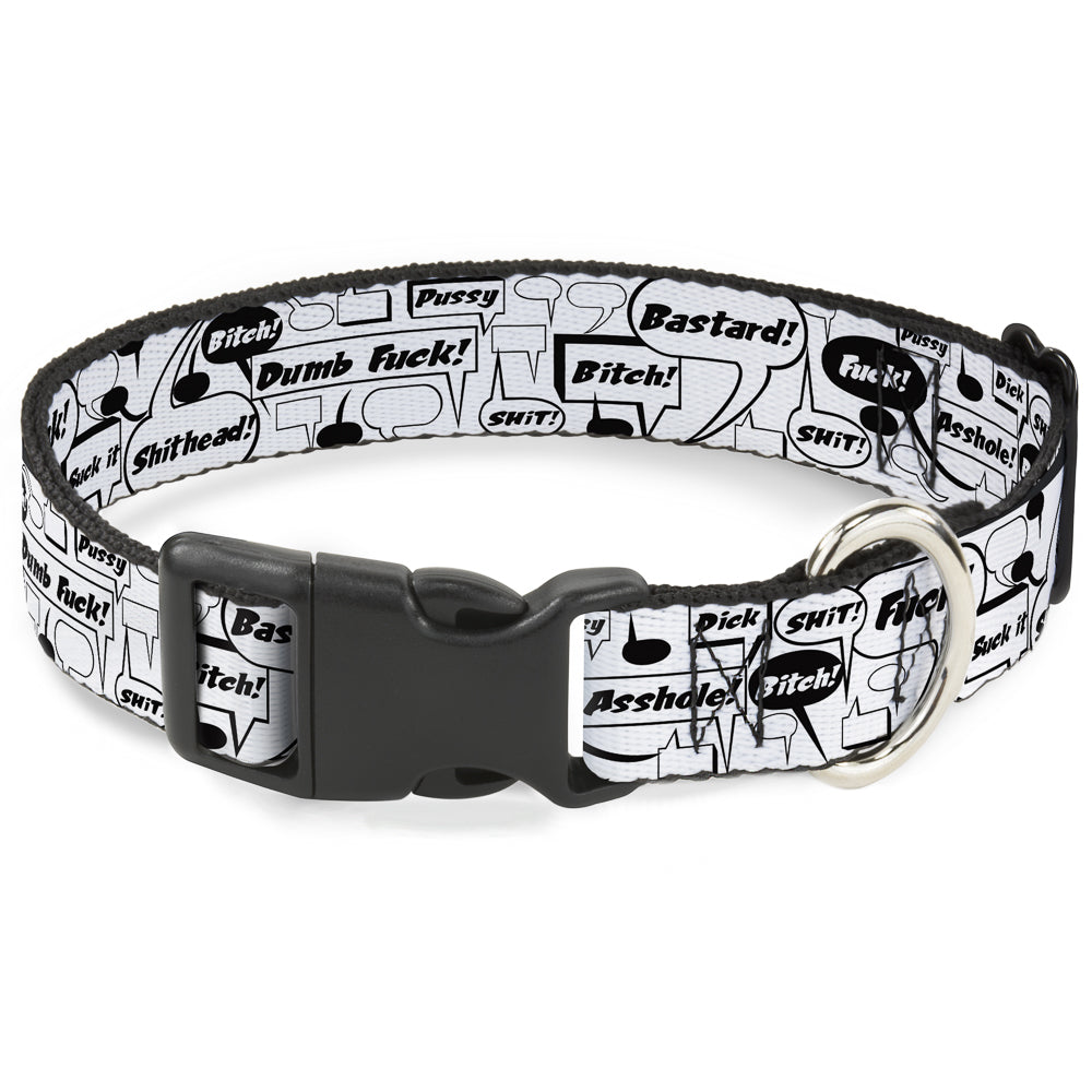 Buckle-Down Plastic Buckle Dog Collar - Curse Bubbles Plastic Clip Collars Buckle-Down