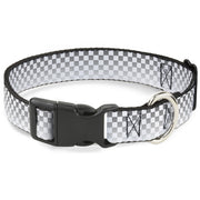 Plastic Clip Collar - Checker Black/White Fade Out Plastic Clip Collars Buckle-Down