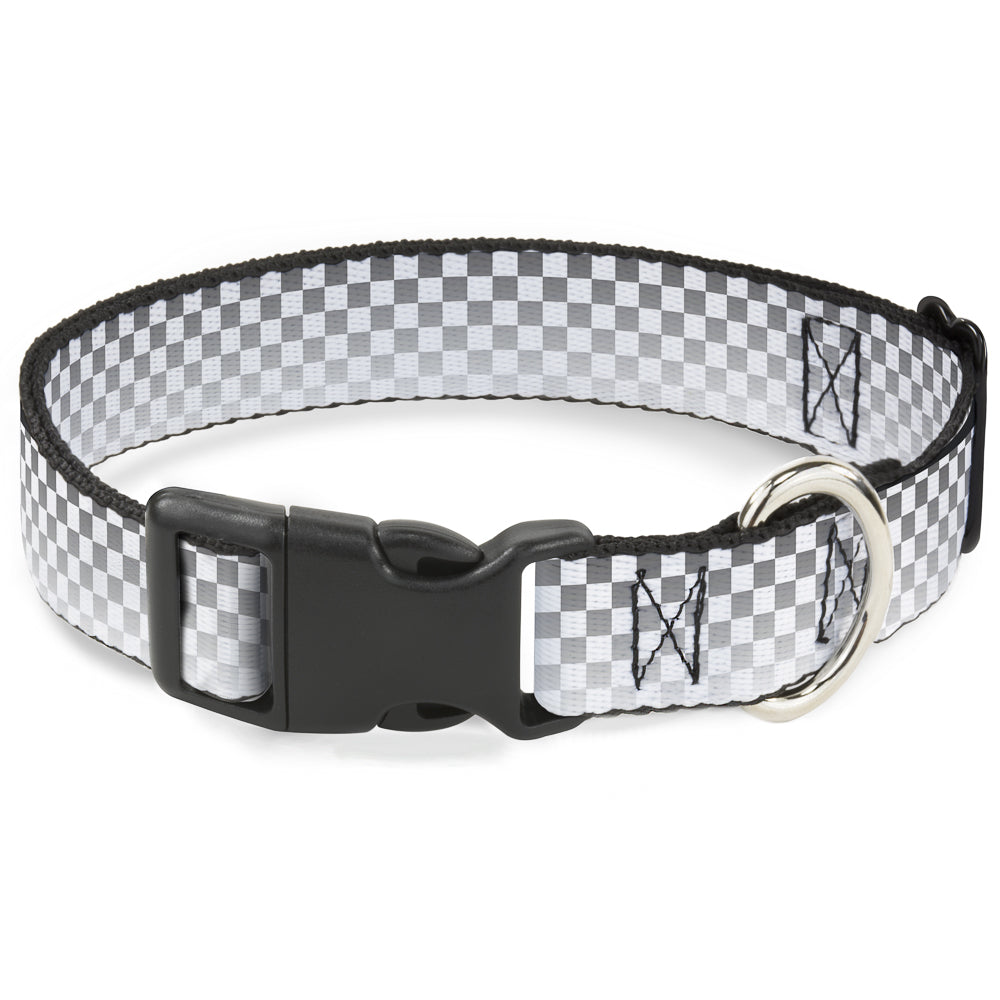 Plastic Clip Collar - Checker Black/White Fade Out Plastic Clip Collars Buckle-Down