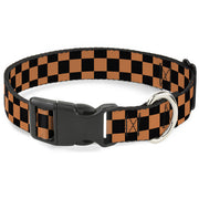 Plastic Clip Collar - Checker Orange/Blue Plastic Clip Collars Buckle-Down