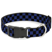 Plastic Clip Collar - Checker Black/Royal 288C Plastic Clip Collars Buckle-Down