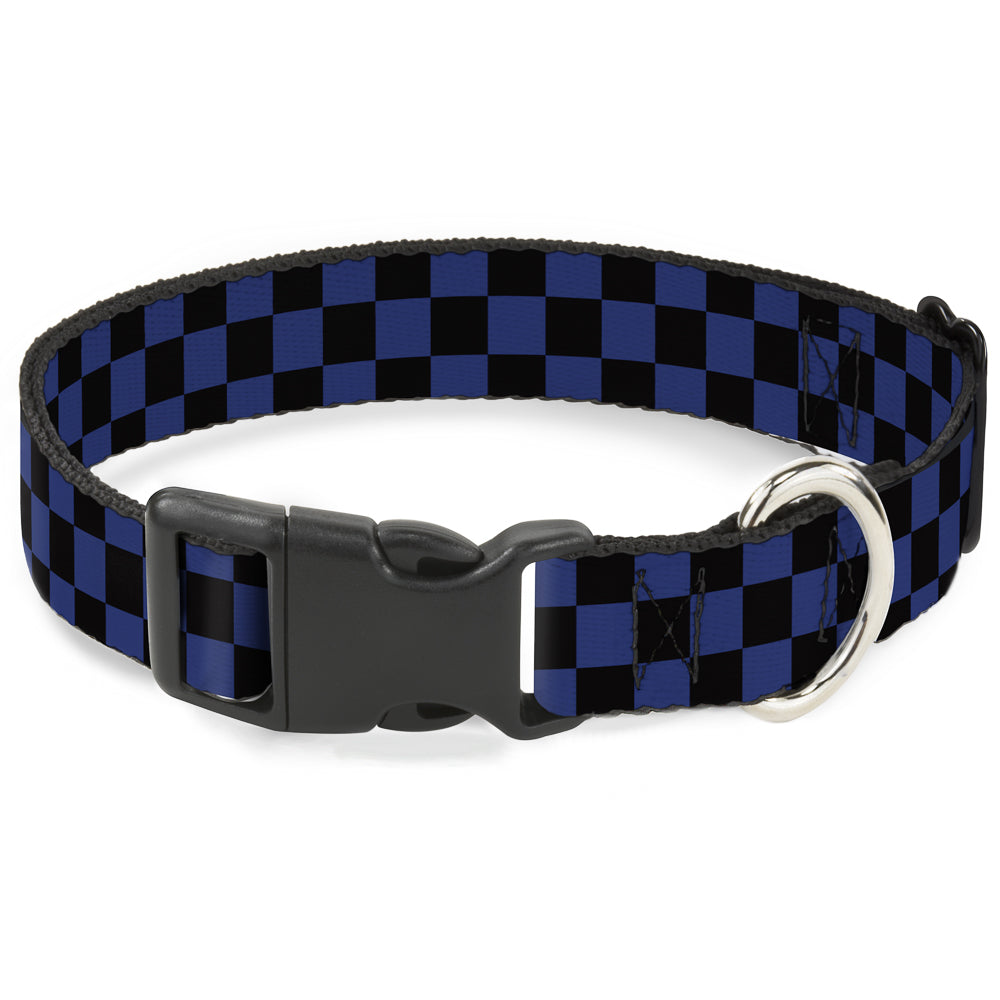 Plastic Clip Collar - Checker Black/Royal 288C Plastic Clip Collars Buckle-Down