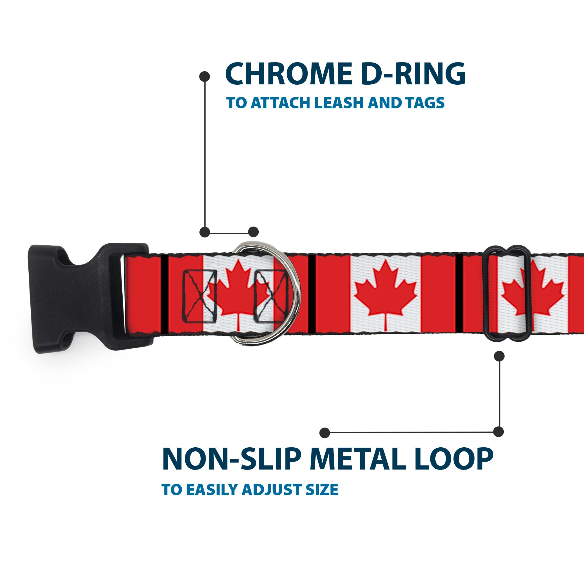 Plastic Clip Collar - Canada Flags Plastic Clip Collars Buckle-Down