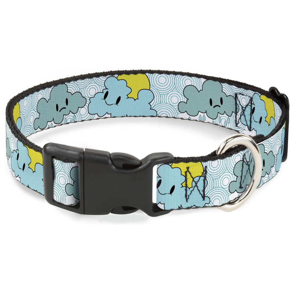 Plastic Clip Collar - Cloudy Skies Rain Clouds White/Blues Plastic Clip Collars Buckle-Down