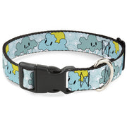 Plastic Clip Collar - Cloudy Skies Rain Clouds White/Blues Plastic Clip Collars Buckle-Down