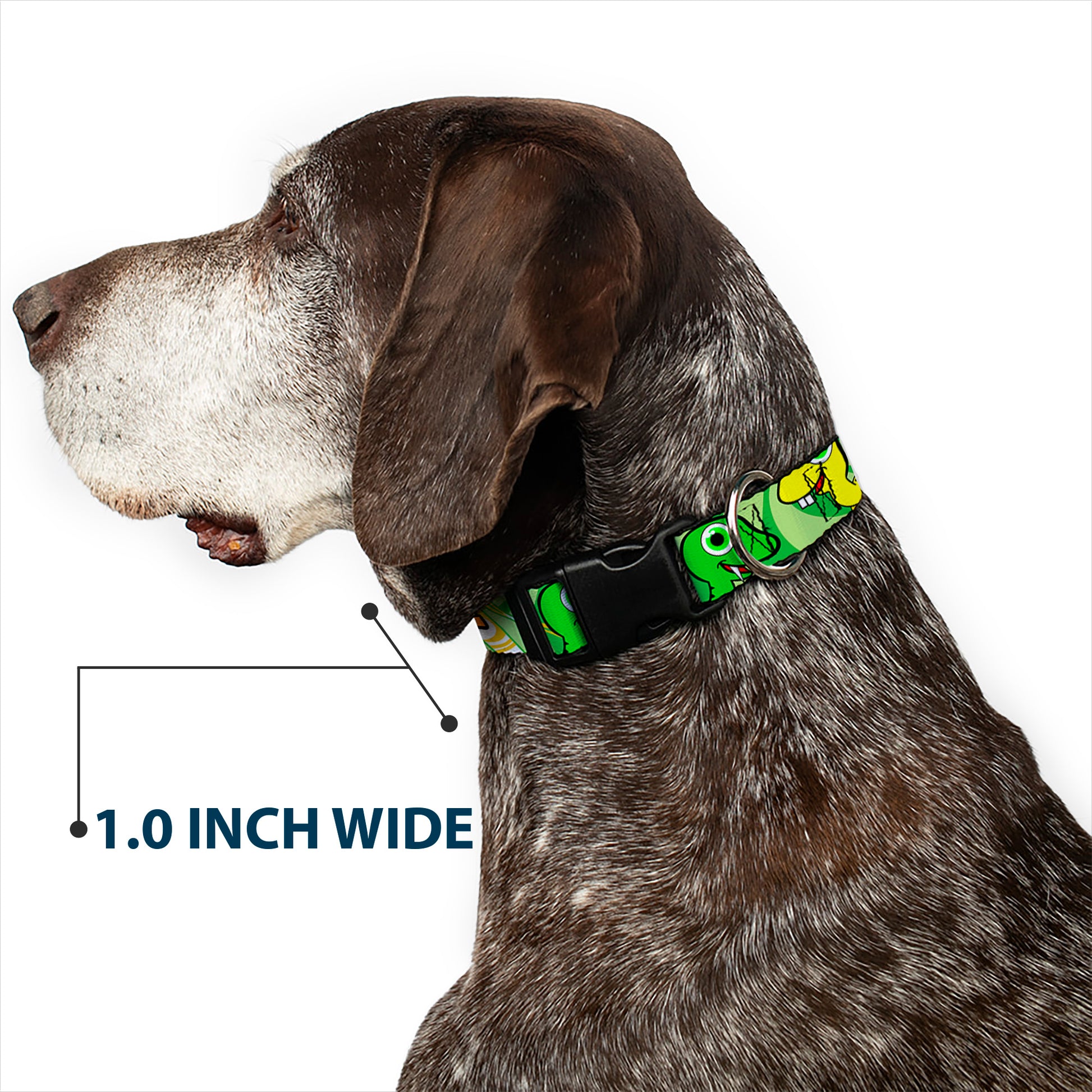 Plastic Clip Collar - Cute Dinosaurs Yellow/Green Plastic Clip Collars Buckle-Down