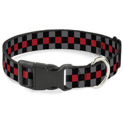 Plastic Clip Collar - Checker Black/Gray/1 Red Plastic Clip Collars Buckle-Down
