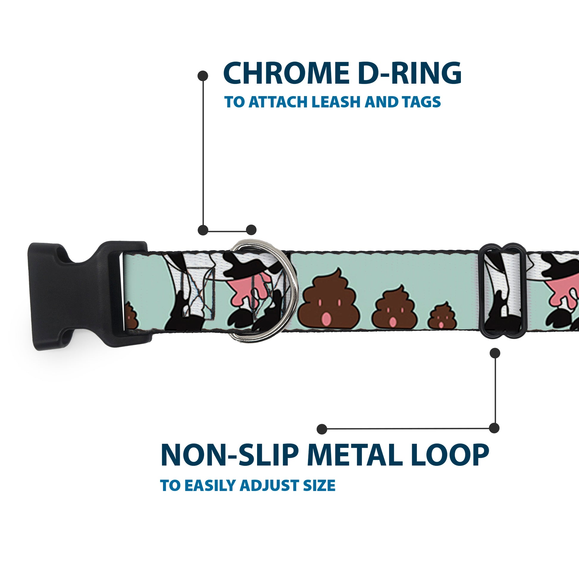 Plastic Clip Collar - Cow Poops Color Plastic Clip Collars Buckle-Down
