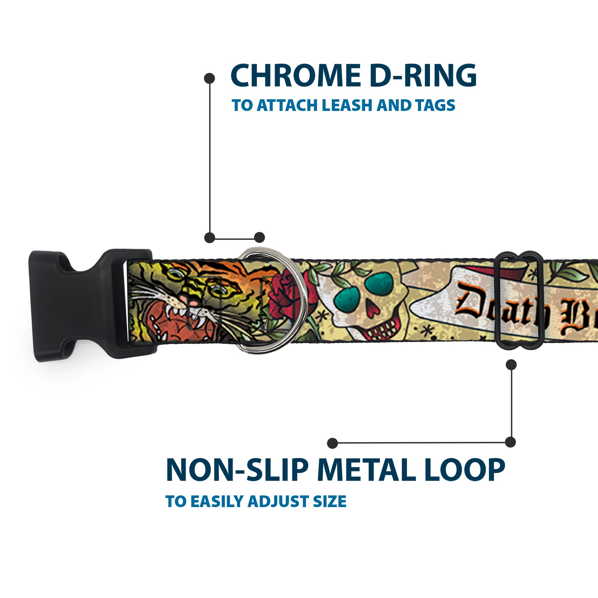 Plastic Clip Collar - Death Before Dishonor Tan Plastic Clip Collars Buckle-Down