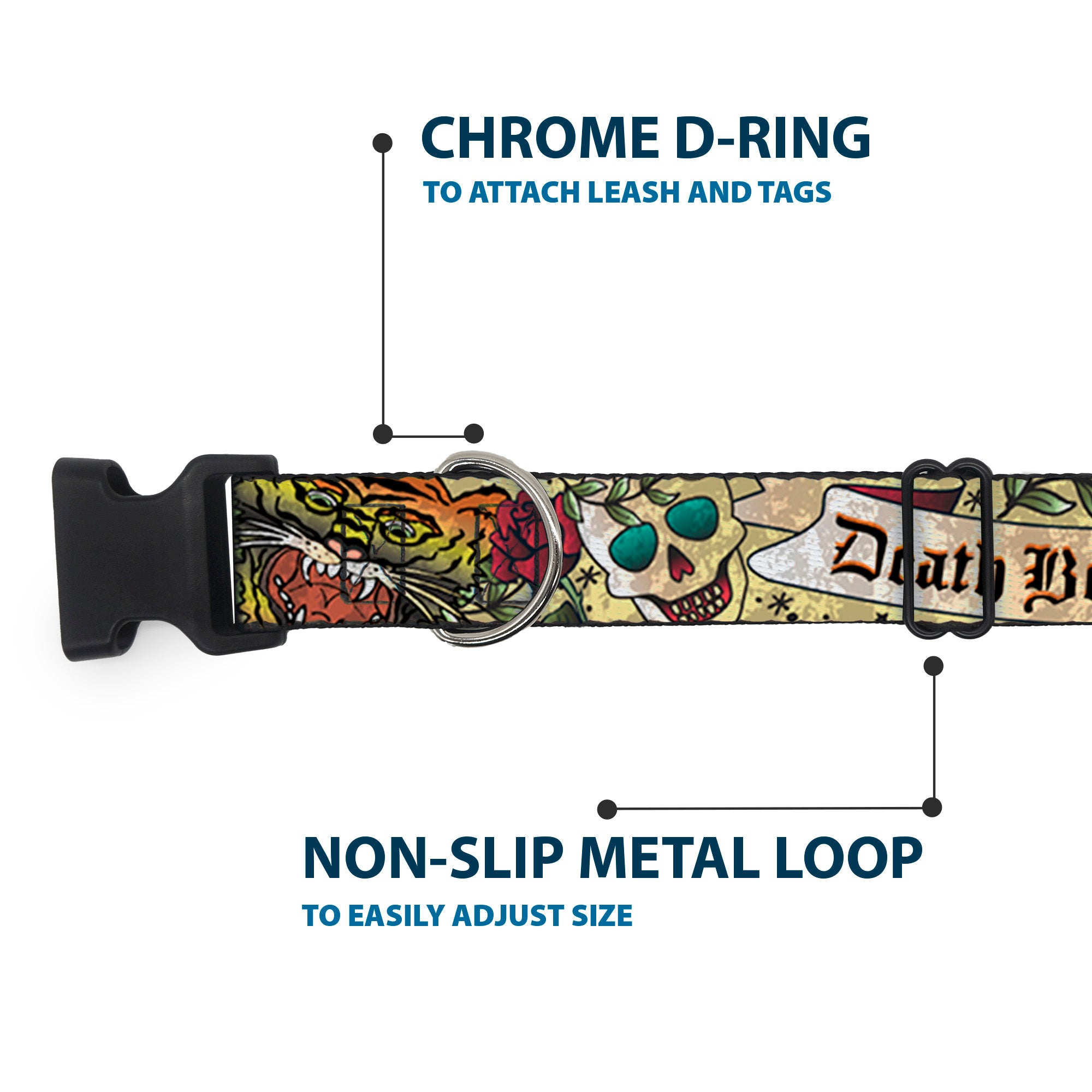 Plastic Clip Collar - Death Before Dishonor Tan Plastic Clip Collars Buckle-Down