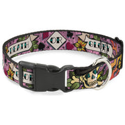 Plastic Clip Collar - Death or Glory Pink Plastic Clip Collars Buckle-Down