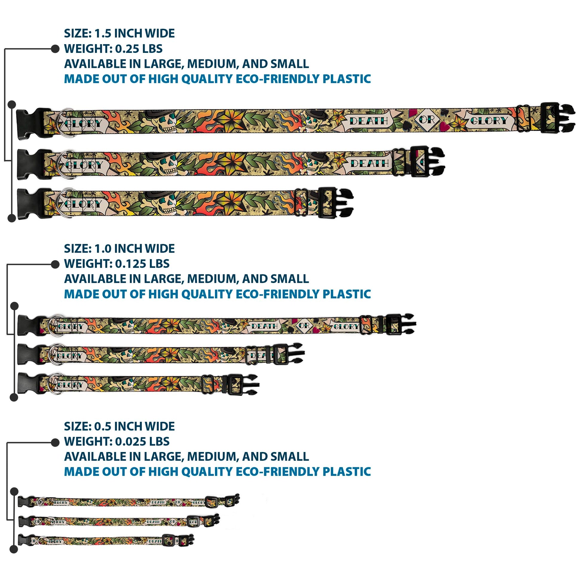 Plastic Clip Collar - Death or Glory Tan Plastic Clip Collars Buckle-Down