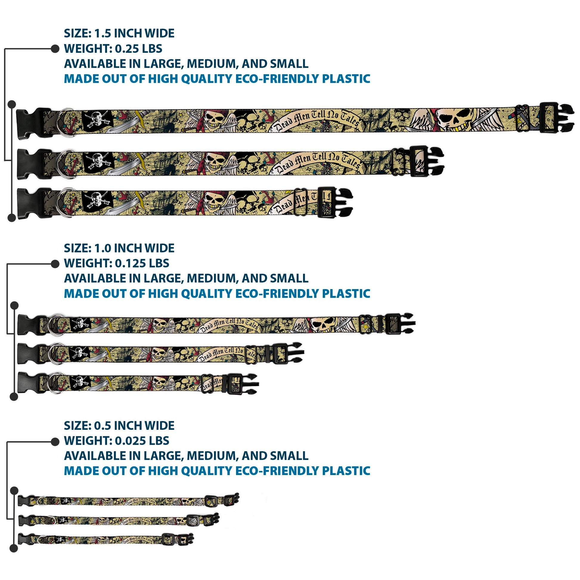 Plastic Clip Collar - Dead Men Tell No Tales Tan Plastic Clip Collars Buckle-Down