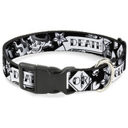 Plastic Clip Collar - Death or Glory Black/White Plastic Clip Collars Buckle-Down