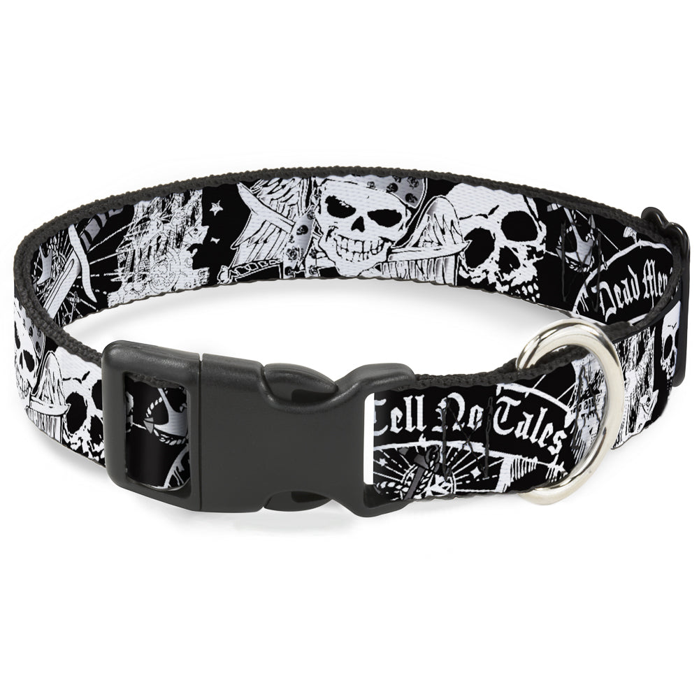 Plastic Clip Collar - Dead Men Tell No Tales Black/White Plastic Clip Collars Buckle-Down
