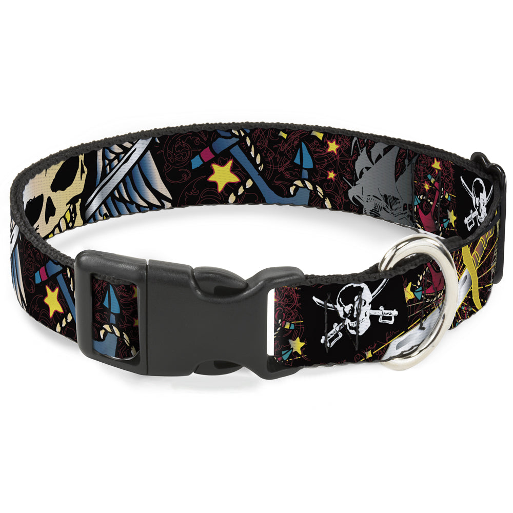 Plastic Clip Collar - Dead Men Tell No Tales Black Plastic Clip Collars Buckle-Down