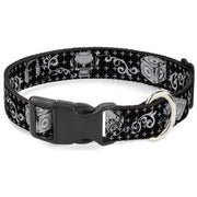 Plastic Clip Collar - DJ Skulls Black/Gray Plastic Clip Collars Buckle-Down