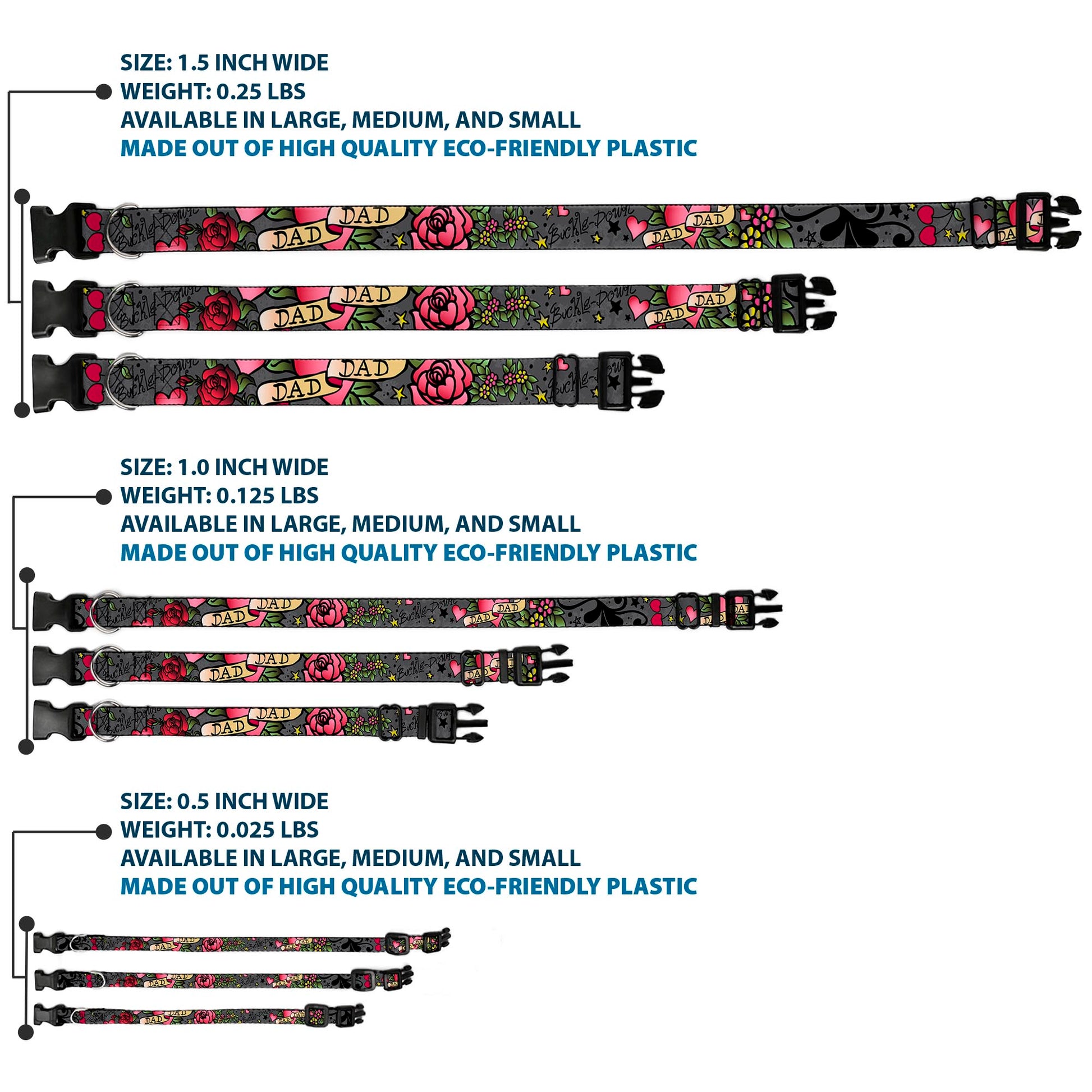 Plastic Clip Collar - Dad & Dad Gray Plastic Clip Collars Buckle-Down