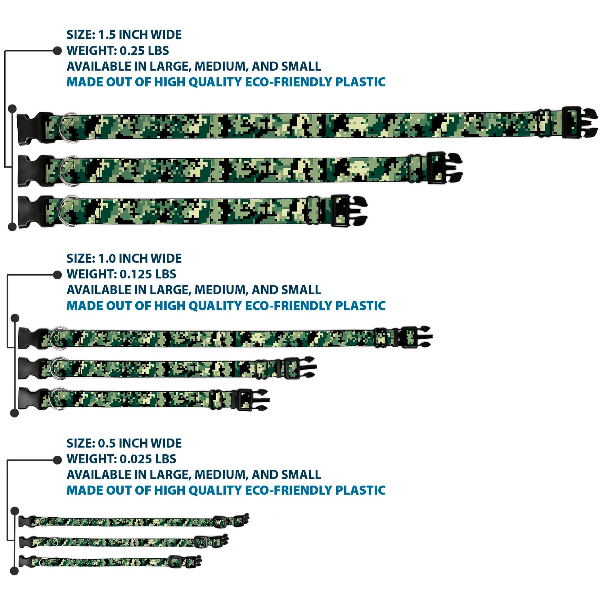 Plastic Clip Collar - Digital Camo Plastic Clip Collars Buckle-Down