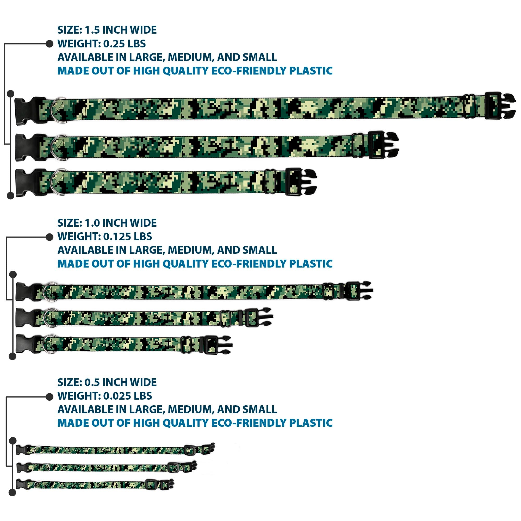 Plastic Clip Collar - Digital Camo Plastic Clip Collars Buckle-Down