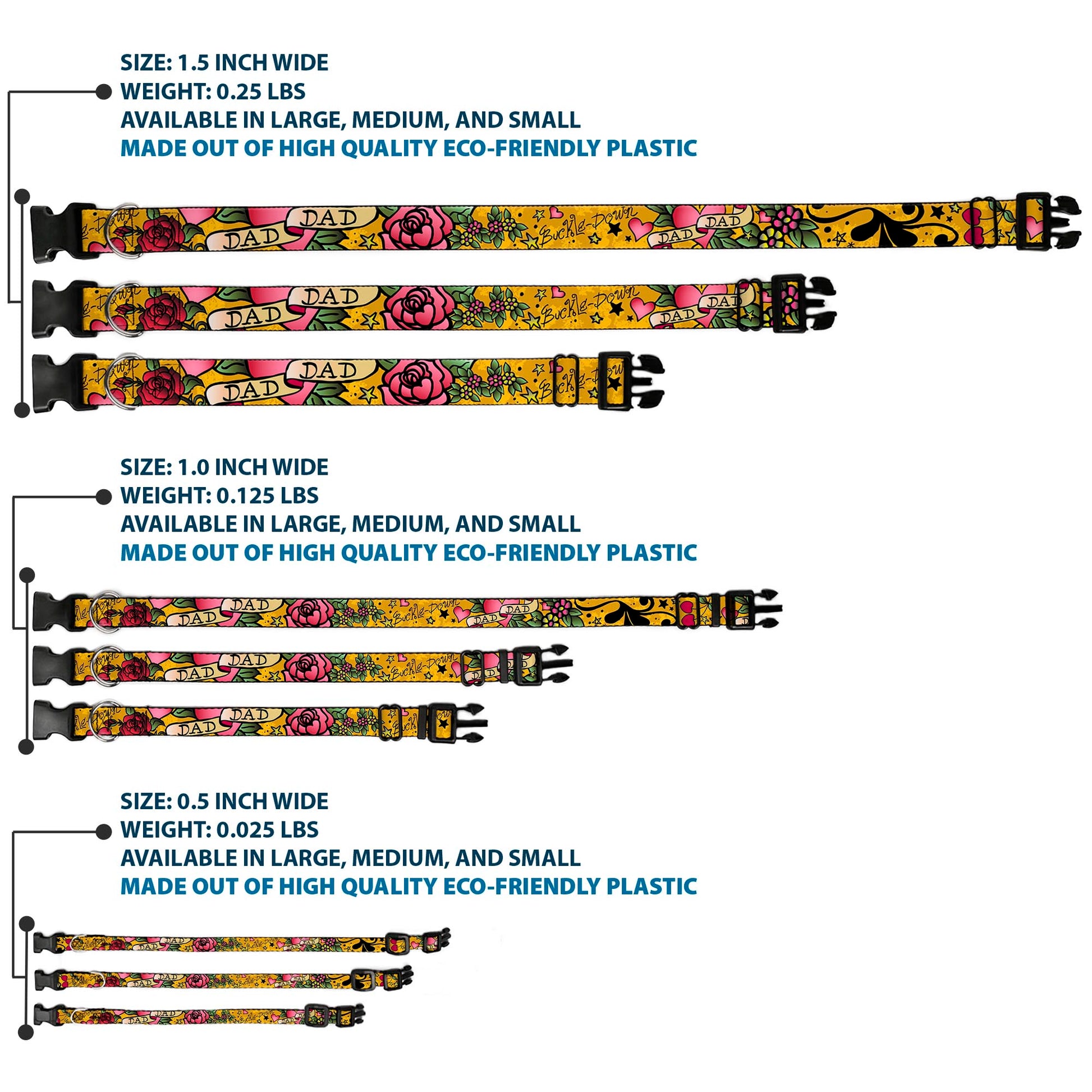 Plastic Clip Collar - Dad & Dad Yellow Plastic Clip Collars Buckle-Down