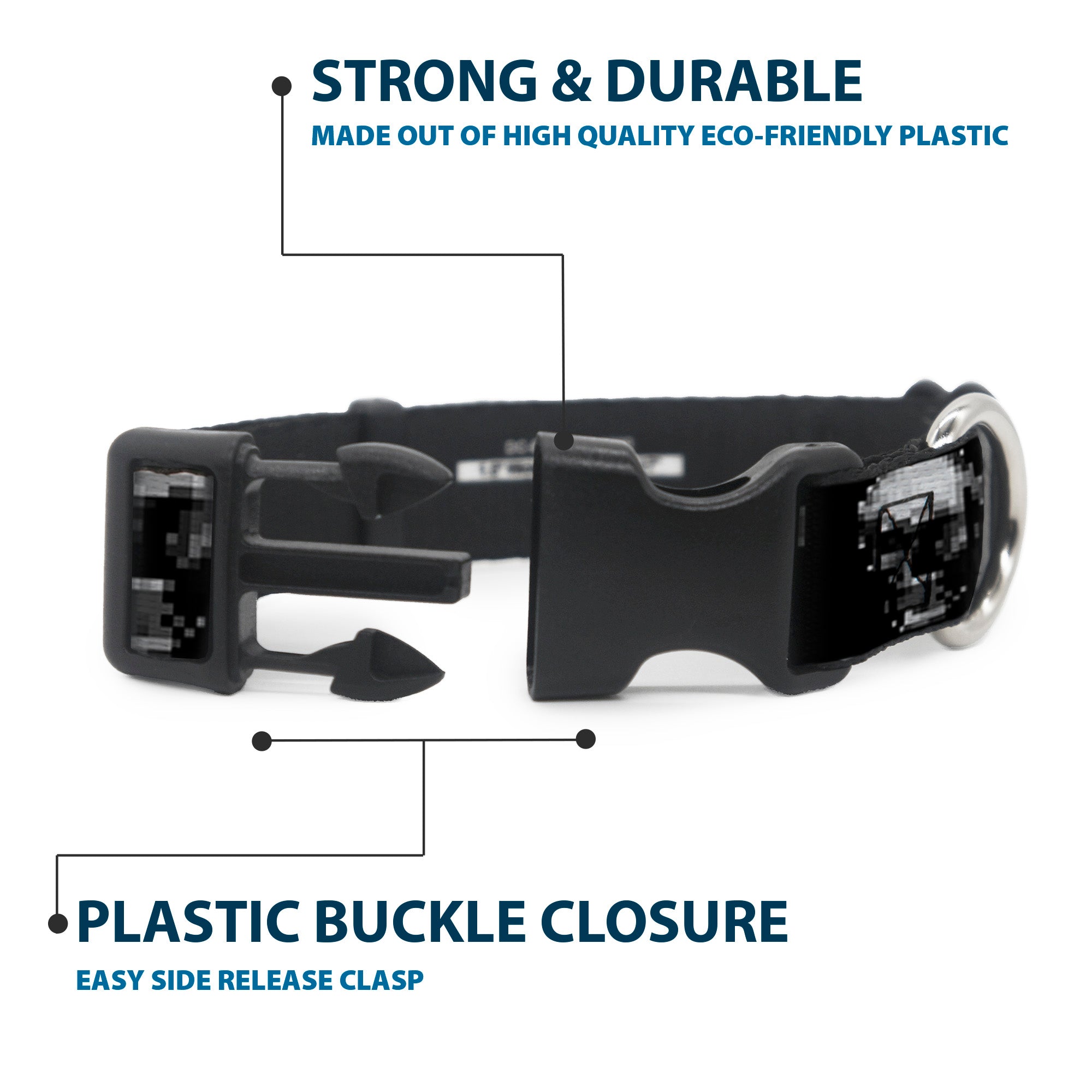 Plastic Clip Collar - Dark Knight Plastic Clip Collars Buckle-Down