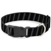 Plastic Clip Collar - Diagonal Stripes Black/Gray Plastic Clip Collars Buckle-Down
